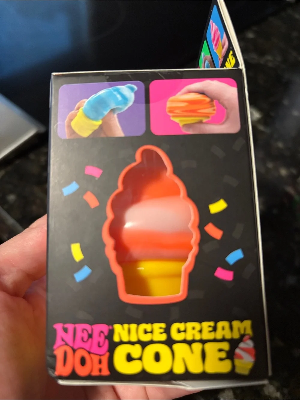 Nice Cream Cone Kids Toy by NeeDoh – Red & Yellow